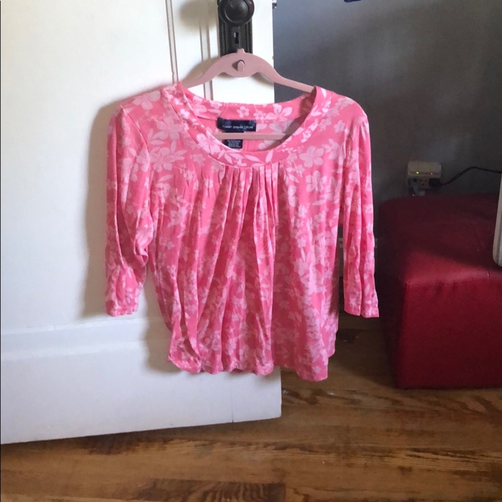 3/4 sleeve semi sheer top